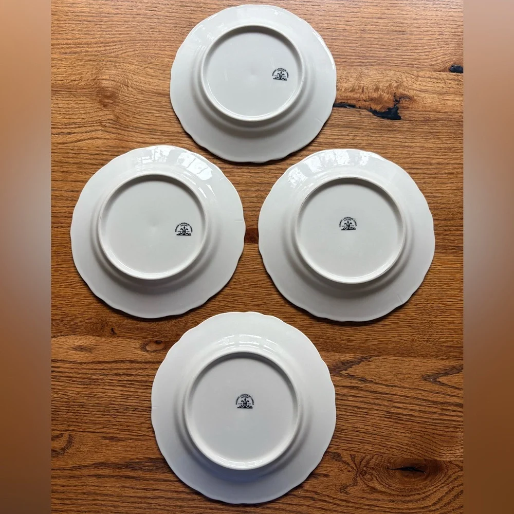 Homer Laughlin Best Restaurant ware set of 4 white scalloped plates ~9 inches